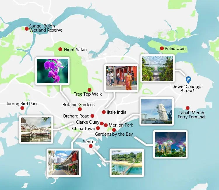 Carte touristique Singapour